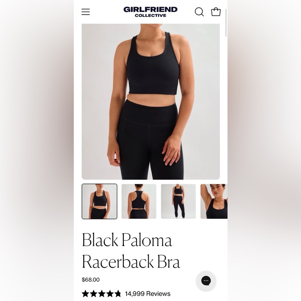 NWT Girlfriend Collective “Paloma” Racerback Bra XXL